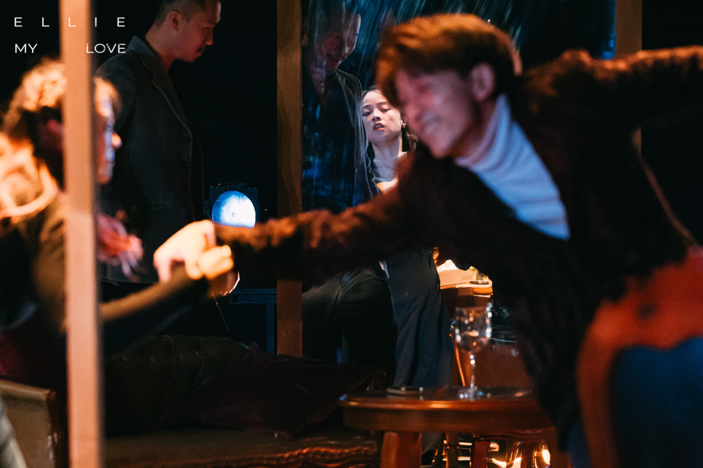 Ellie, My Love ensemble performing within the production's mirrored set